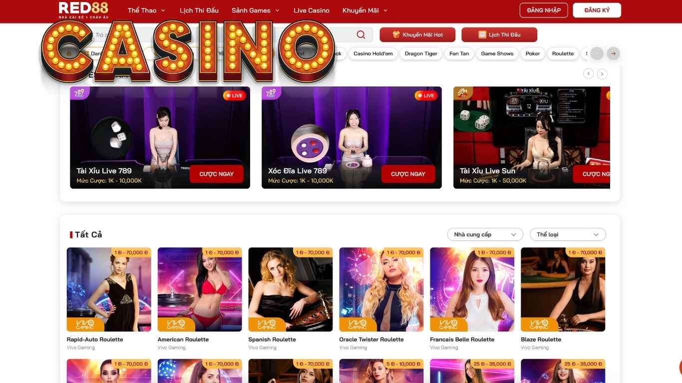 Giới thiệu về live casino Red88