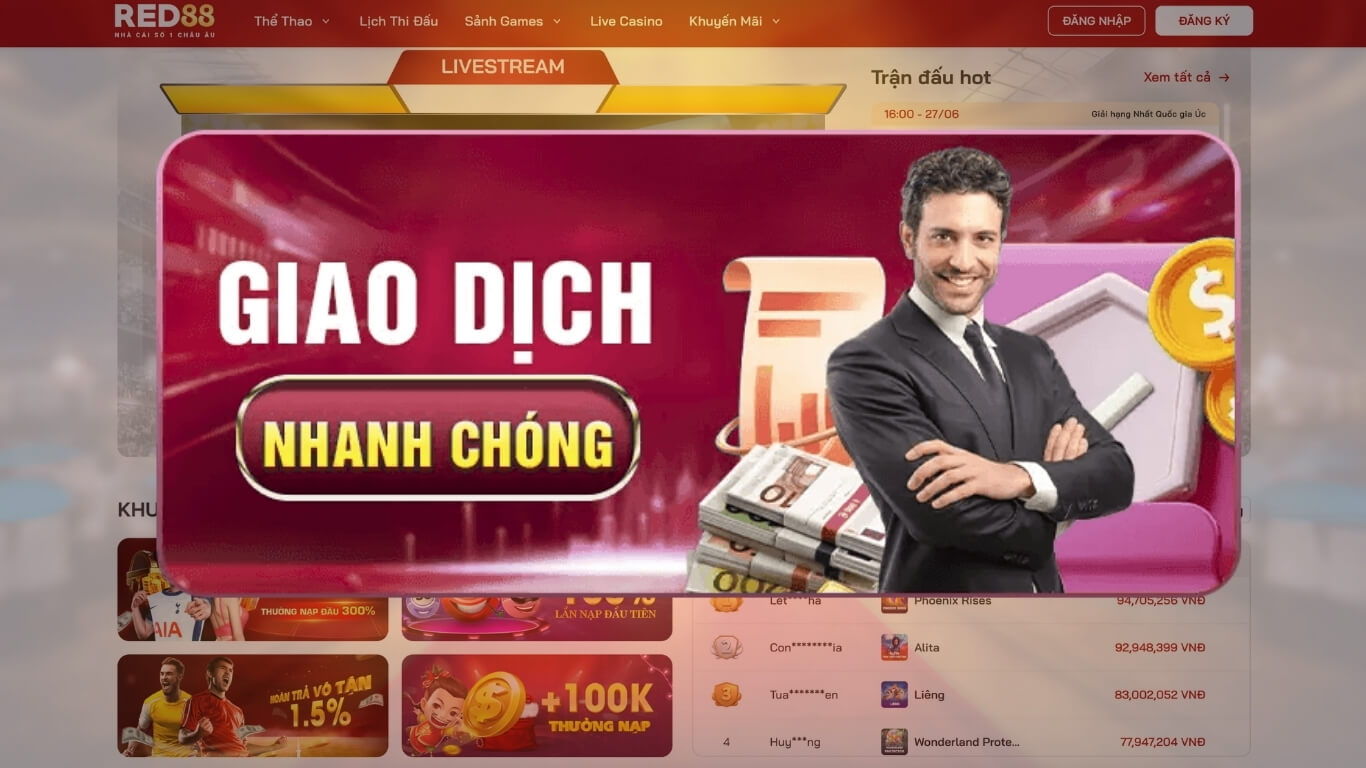 Tính năng nạp rút tiền tự động