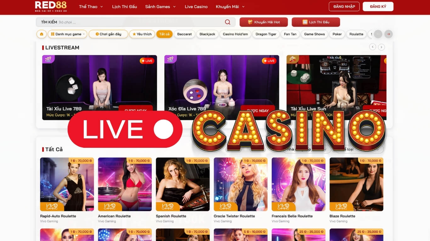 Sảnh casino trực tiếp
